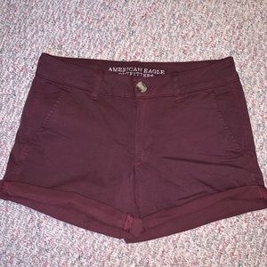 American Eagle maroon midi shorts